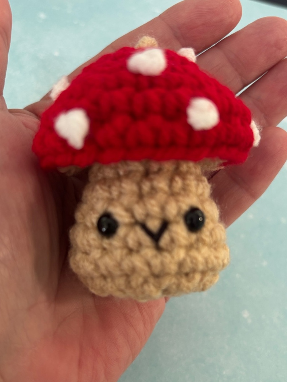 Mushroom Crochet Keychain